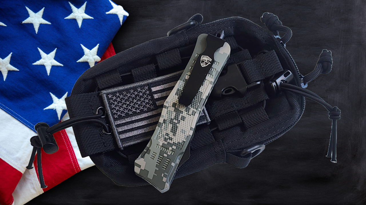 Venom 4TR ELITE Tactical OTF Knife - ACU Camo (Satin Tanto Par Ser 3.4").
