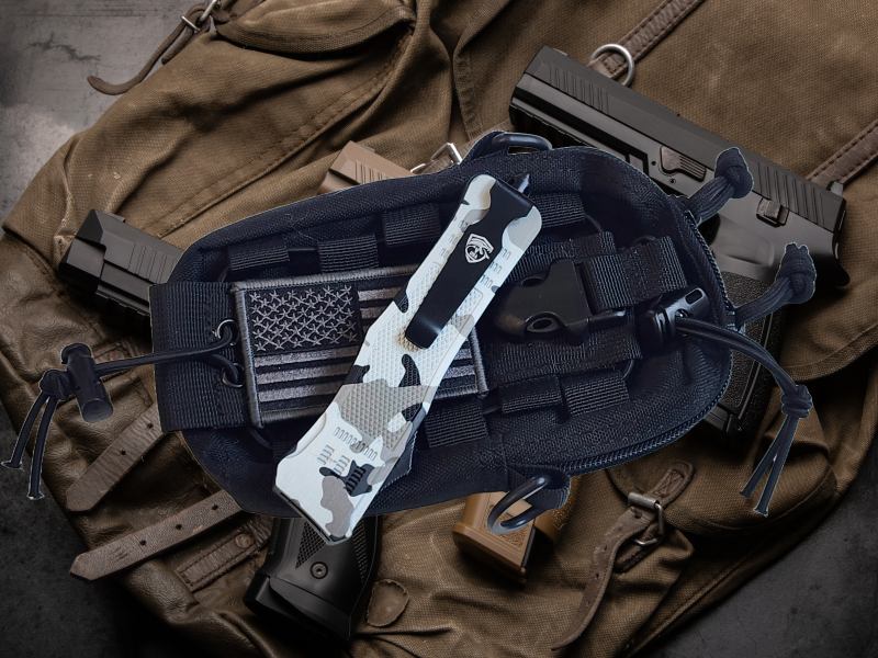 Venom 4TR ELITE Tactical OTF Knife - Armor Camo (Black Spartan 3.4").