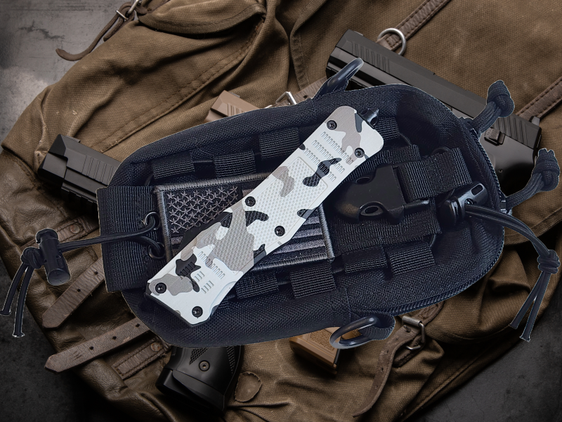 Venom 4TR ELITE Tactical OTF Knife - Armor Camo (Black Spartan 3.4").