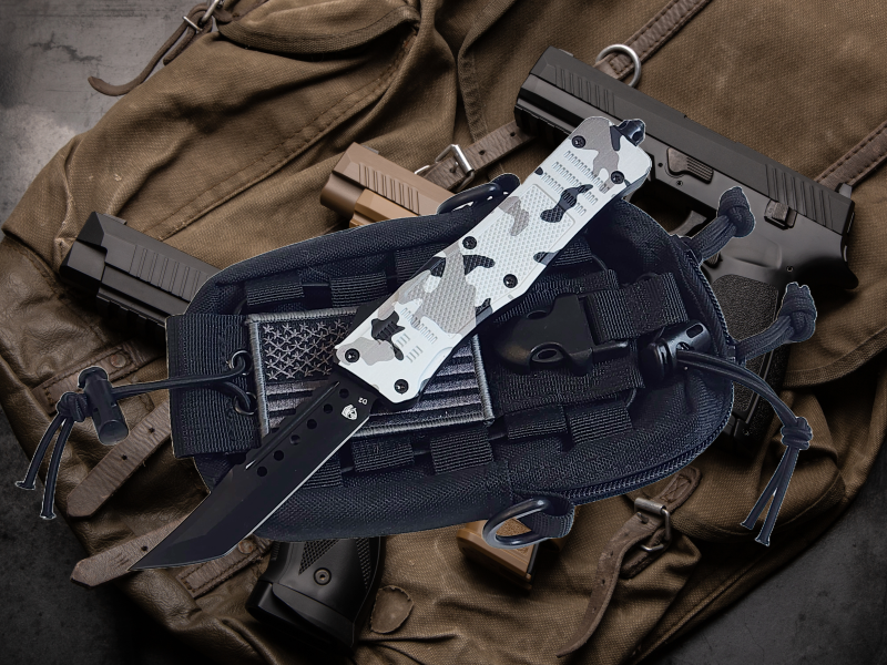 Venom 4TR ELITE Tactical OTF Knife - Armor Camo (Black Spartan 3.4").