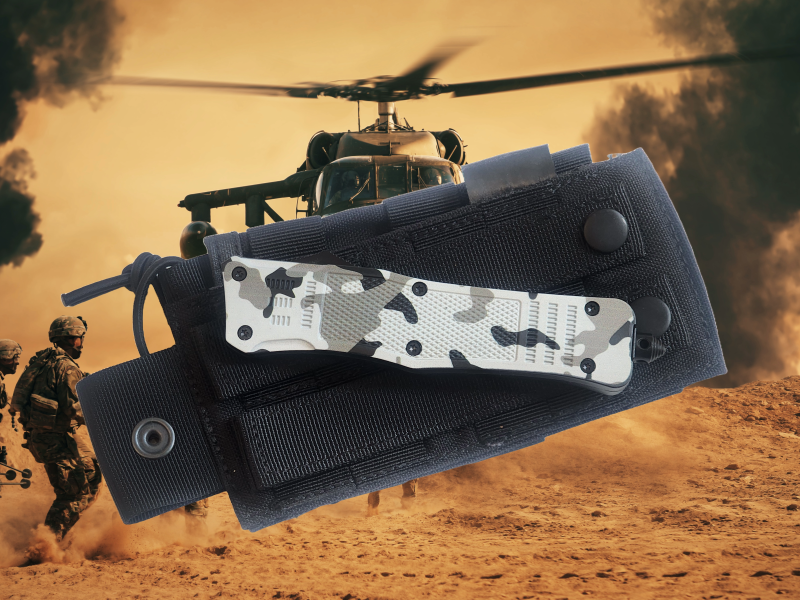Venom 4TR ELITE Tactical OTF Knife - Armor Camo (Satin Drop Point 3.4").