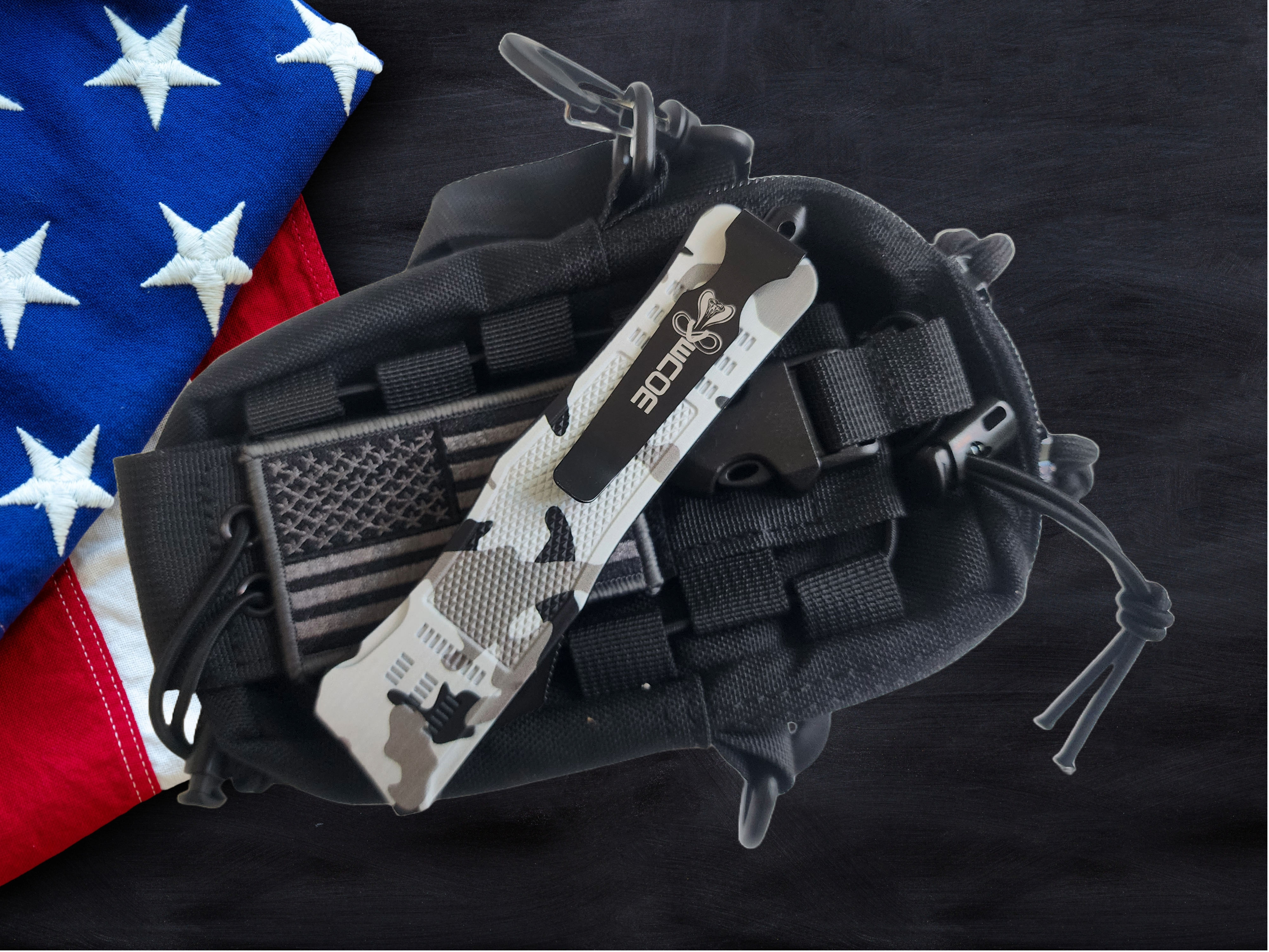Venom 4TR ELITE Tactical OTF Knife - Armor Camo (Satin Tanto Par Ser 3.4").