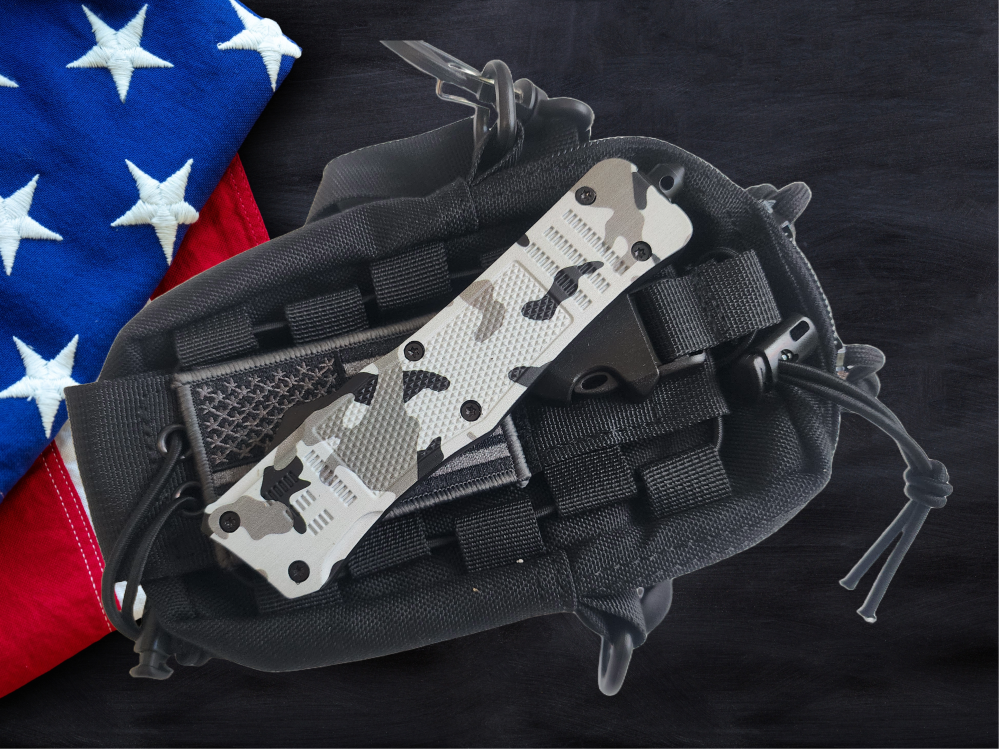 Venom 4TR ELITE Tactical OTF Knife - Armor Camo (Satin Tanto Par Ser 3.4").