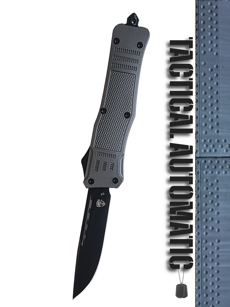 Venom 4TR ELITE Tactical OTF Knife - Battle Gray (Black Drop Point 3.4")