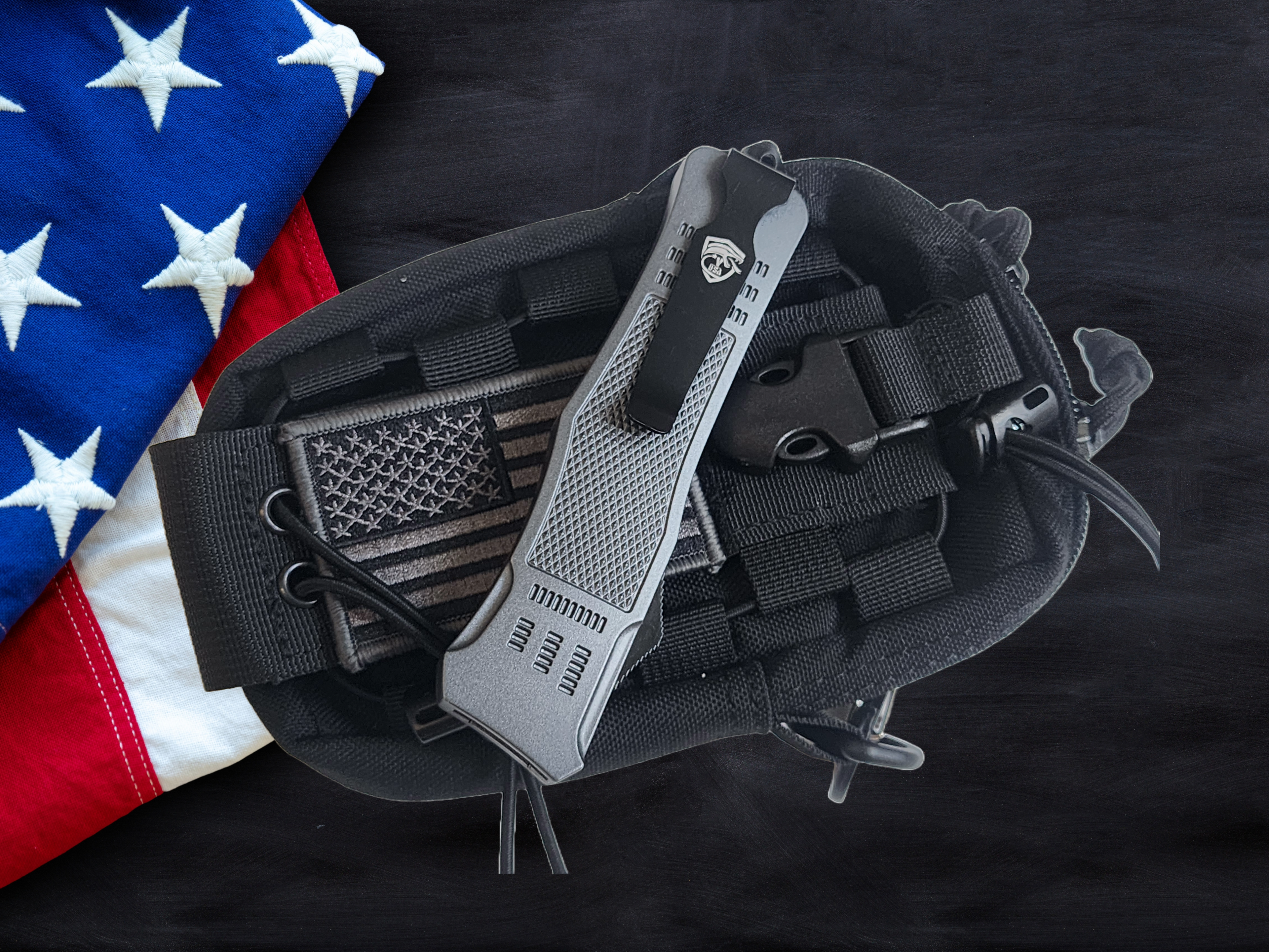 Venom 4TR ELITE Tactical OTF Knife - Battle Gray (Black Drop Point 3.4").