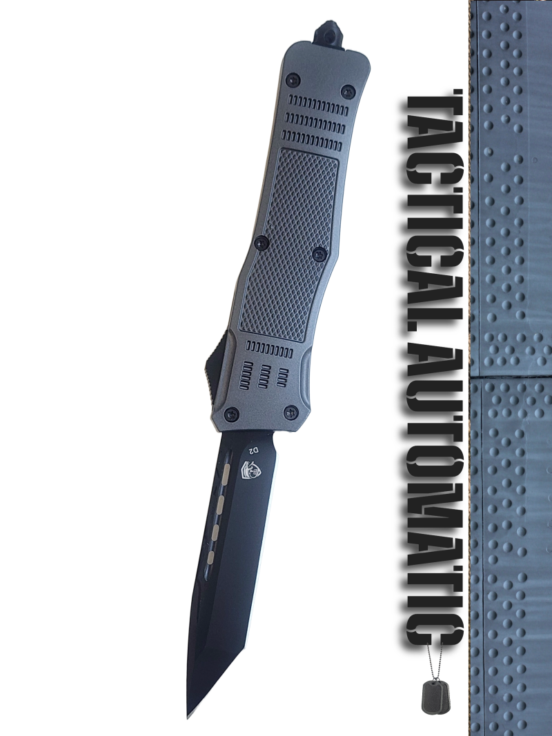 Venom 4TR ELITE Tactical OTF Knife - Battle Gray (Black Tanto 3.4").