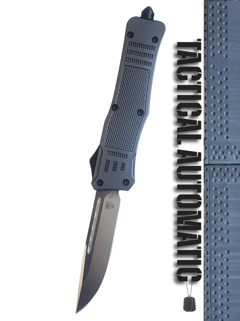 Venom 4TR ELITE Tactical OTF Knife - Battle Gray (Satin Drop Point 3.4")