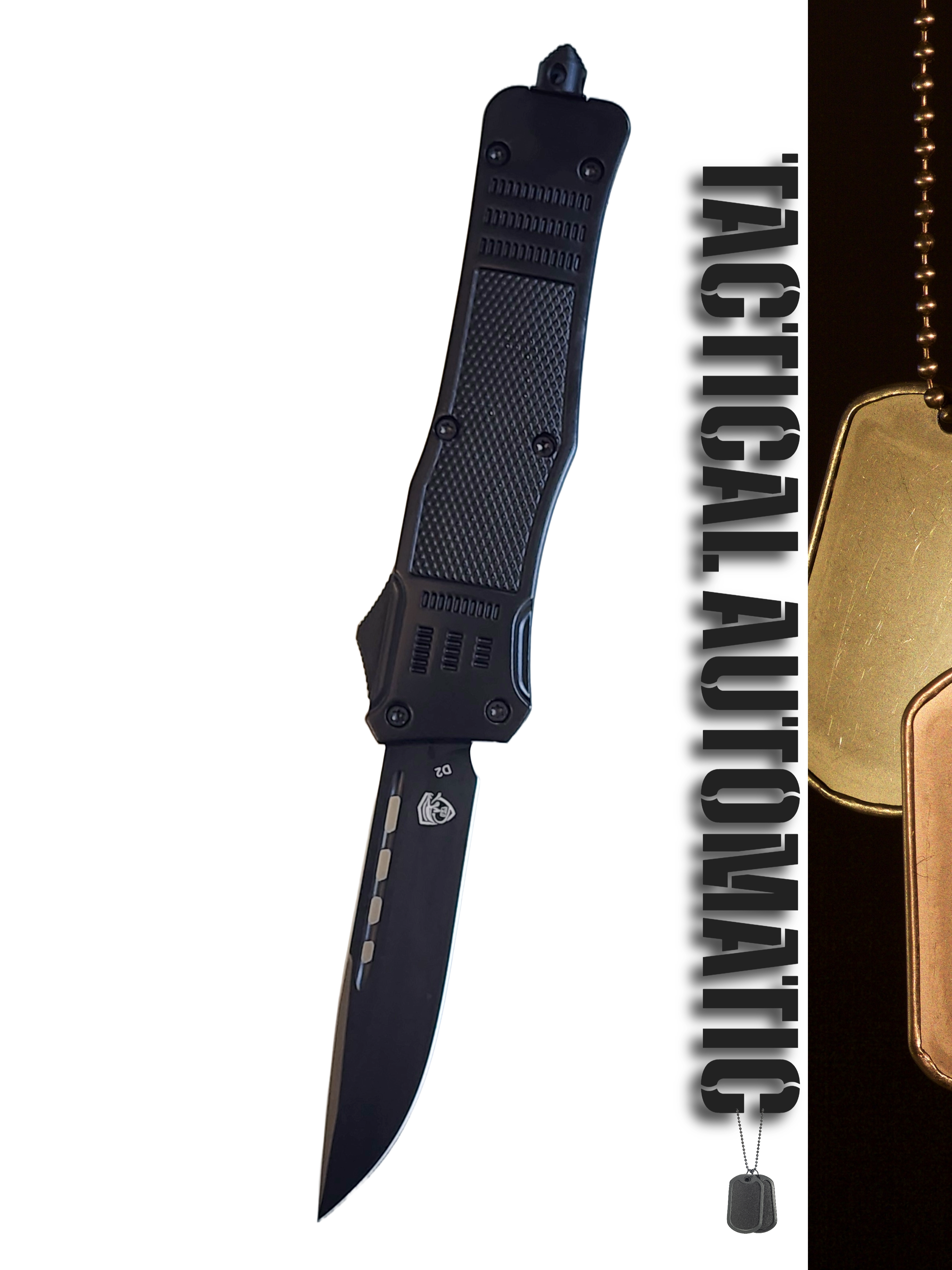 Venom 4TR ELITE Tactical OTF Knife - Black (Black Drop Point 3.4").