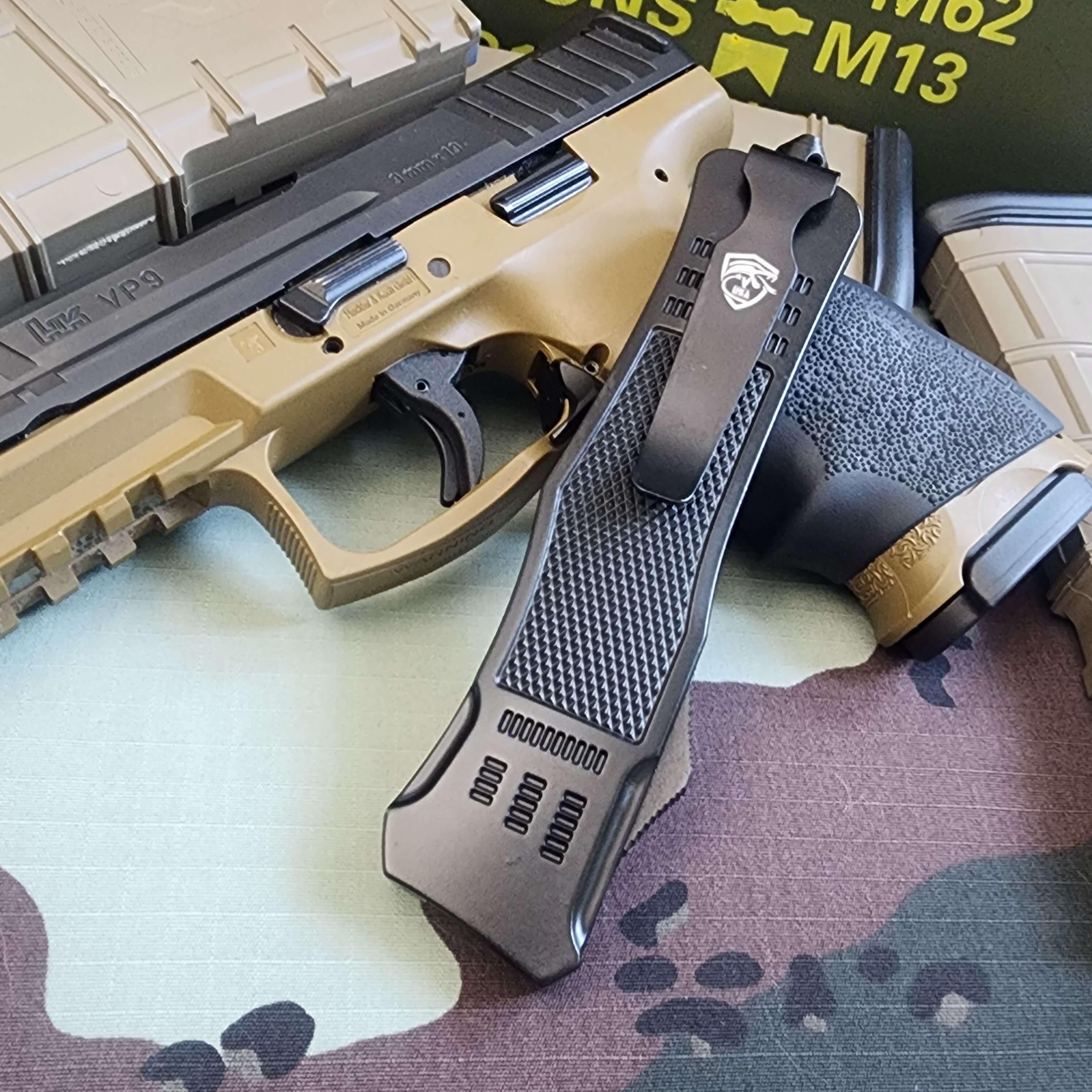 Venom 4TR ELITE Tactical OTF Knife with Satin DP Par Ser 3.4 blade, black finish, durable and sharp tool