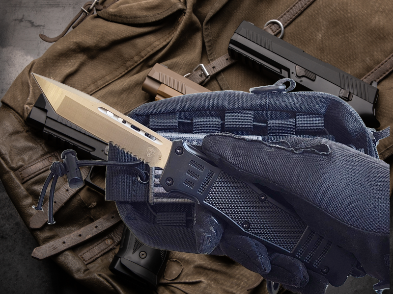 Venom 4TR ELITE Tactical OTF Knife - Black (Satin Tanto Par Ser 3.4").