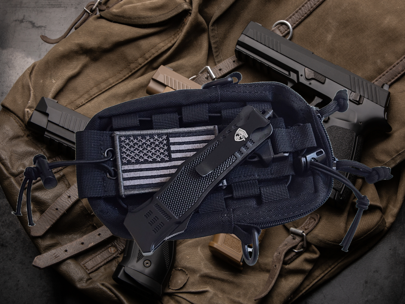 Venom 4TR ELITE Tactical OTF Knife - Black (Satin Tanto Par Ser 3.4").