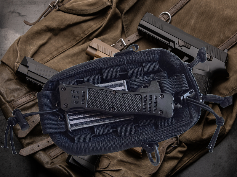 Venom 4TR ELITE Tactical OTF Knife - Black (Satin Tanto Par Ser 3.4").