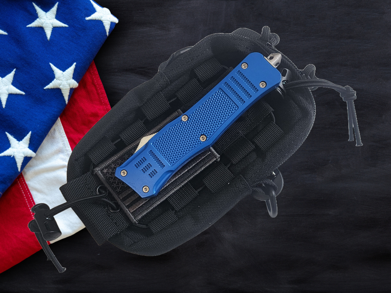 Venom 4TR ELITE Tactical OTF Knife - Blue Devil (Satin Drop Point 3.4").