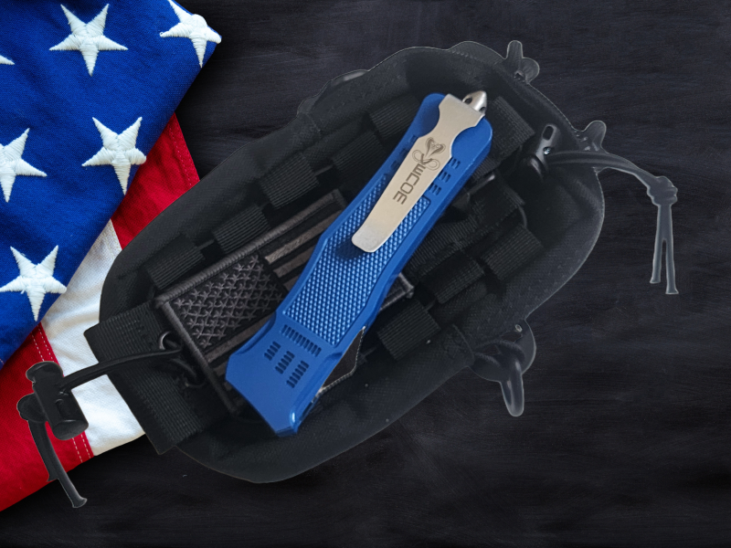 Venom 4TR ELITE Tactical OTF Knife - Blue Devil (Satin Drop Point 3.4")