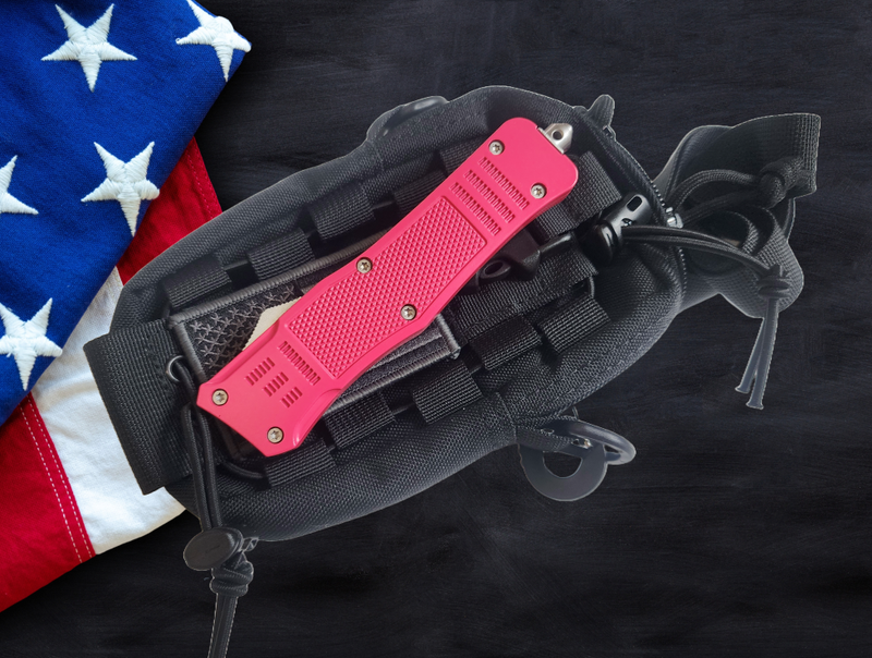 Venom 4TR ELITE Tactical OTF Knife - Pink (Satin Tanto Par Ser 3.4")