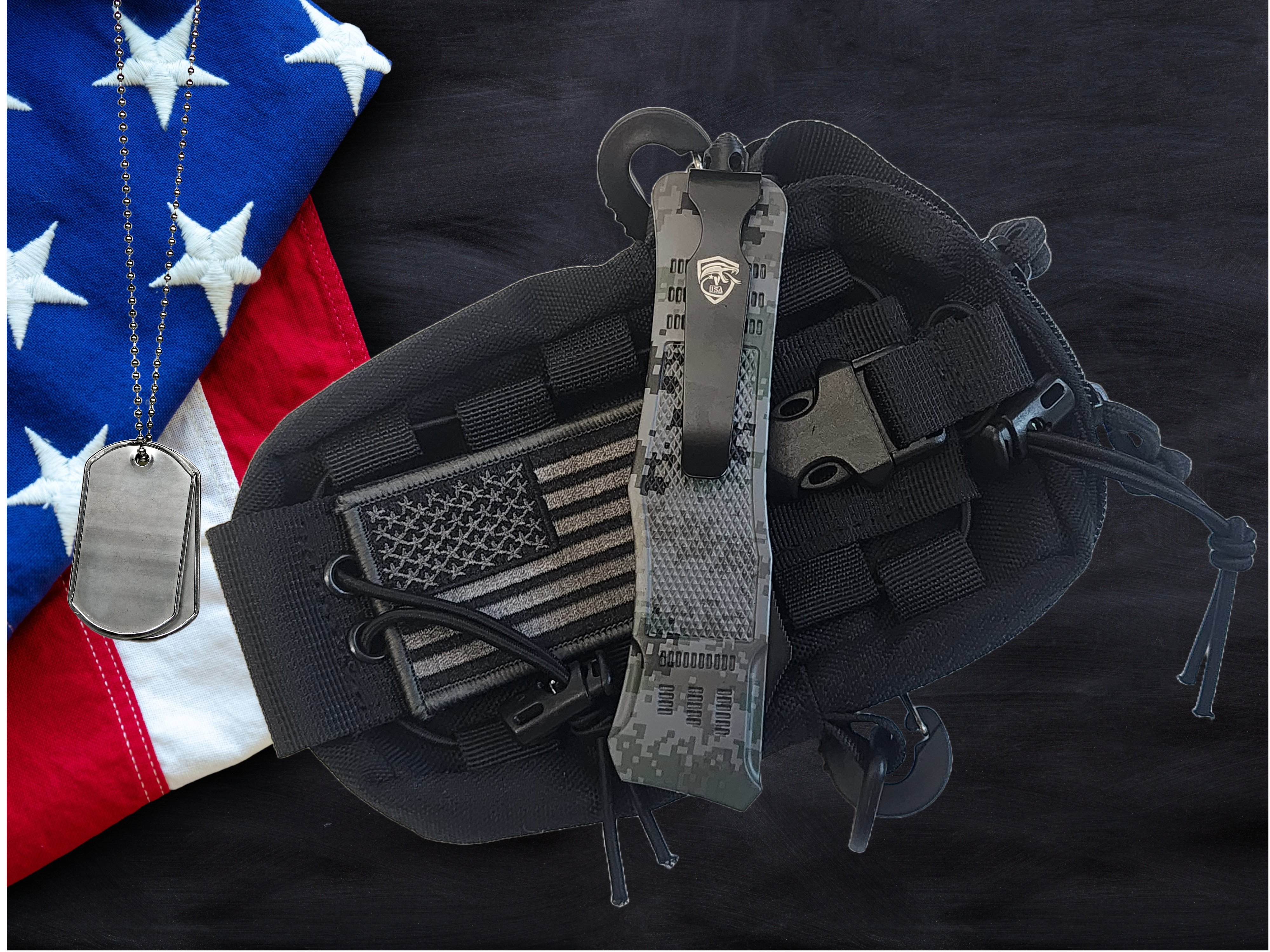 Venom 4TR ELITE Tactical OTF Knife - Recon Camo (Black Double Edge 3.4").