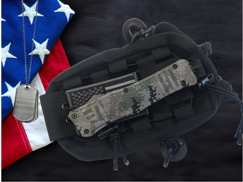 Venom 4TR ELITE Tactical OTF Knife - Recon Camo (Black Double Edge 3.4").