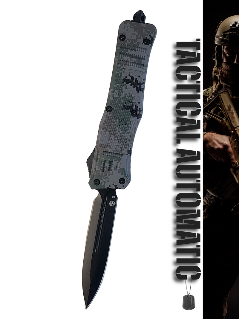 Venom 4TR ELITE Tactical OTF Knife - Recon Camo (Black Double Edge 3.4").