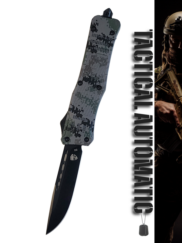 Venom 4TR ELITE Tactical OTF Knife - Recon Camo (Black Drop Point 3.4")