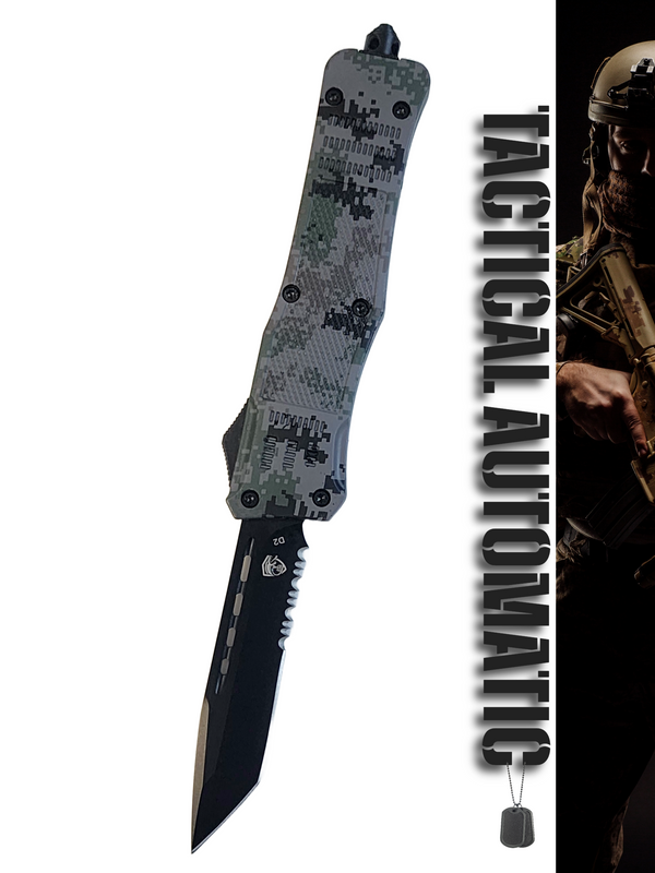 Venom 4TR ELITE Tactical OTF Knife - Recon Camo (Black Tanto Par Ser 3.4")