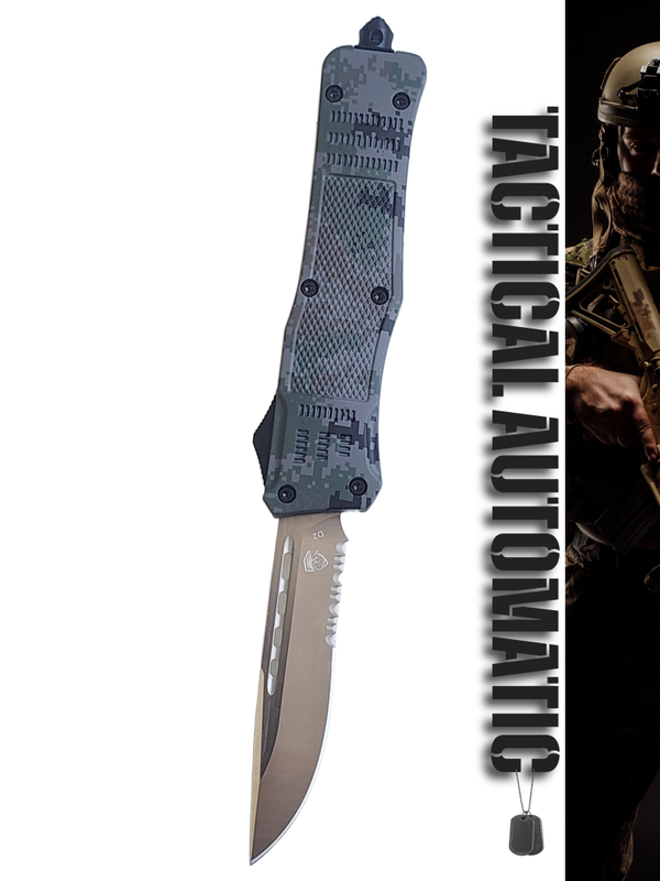 Venom 4TR ELITE Tactical OTF Knife - Recon Camo (Satin Drop Point Par Ser 3.4")