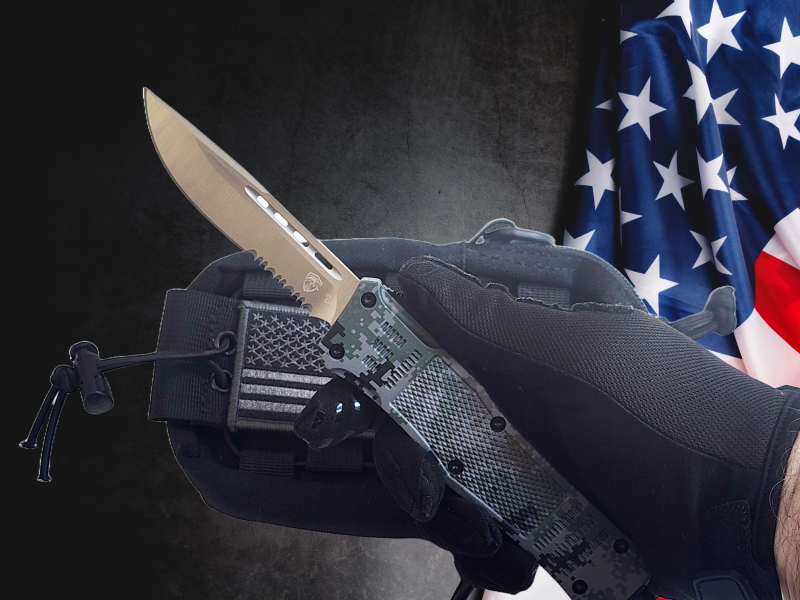 Venom 4TR ELITE Tactical OTF Knife - Recon Camo (Satin Drop Point Par Ser 3.4").
