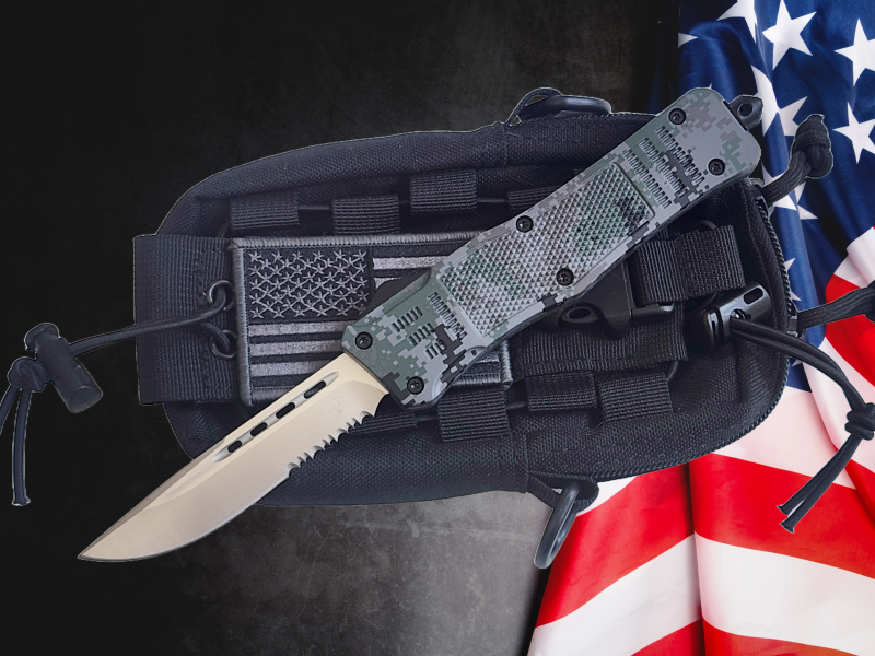 Venom 4TR ELITE Tactical OTF Knife - Recon Camo (Satin Drop Point Par Ser 3.4").