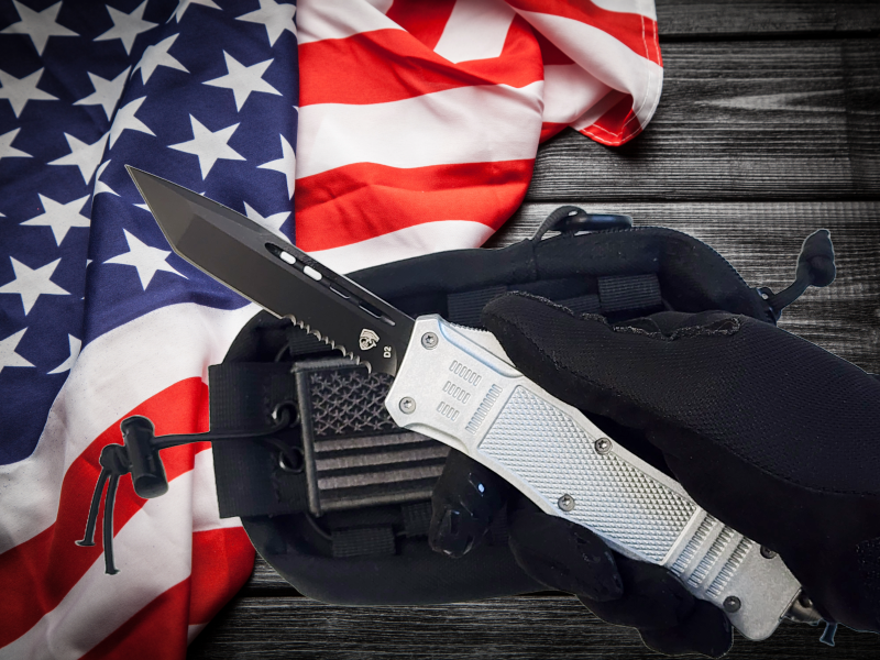 Venom 4TR ELITE Tactical OTF Knife - Silver Ghost - SH (Black Tanto Par Ser 3.4").