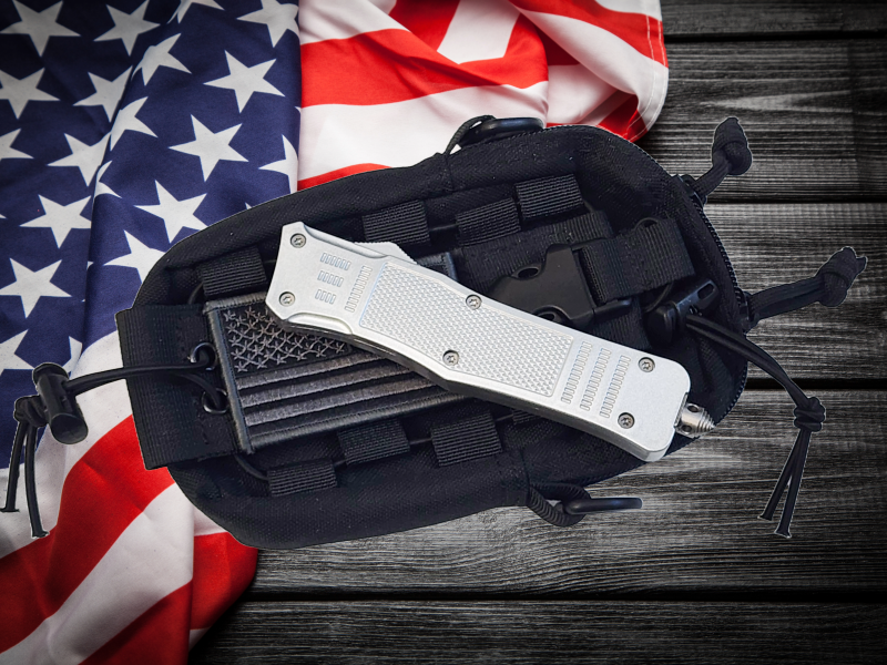Venom 4TR ELITE Tactical OTF Knife - Silver Ghost - SH (Black Tanto Par Ser 3.4").