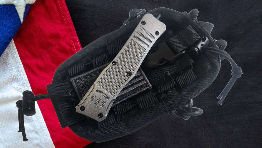 Venom 4TR ELITE Tactical OTF Knife - Silver Ghost (Black Tanto Par Ser 3.4").