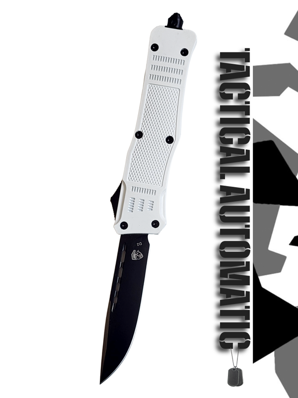 Venom 4TR ELITE Tactical OTF Knife - White (Black Drop Point 3.4")