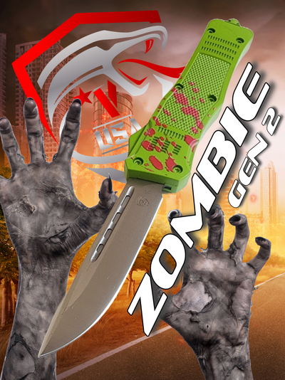 Venom 4TR ELITE Zombie Gen 2 OTF Knife - (Satin Drop Point 3.4).