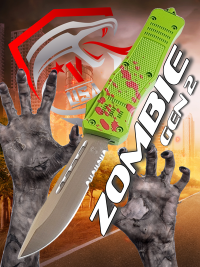Venom 4TR ELITE Zombie Gen 2 OTF Knife - (Satin Drop Point Par Ser 3.4).