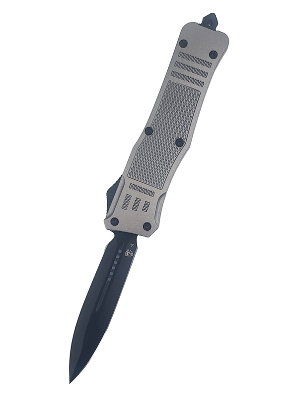 Venom 4TR Silver Ghost Automatic OTF Knife - (Black Double Edge 3.40")