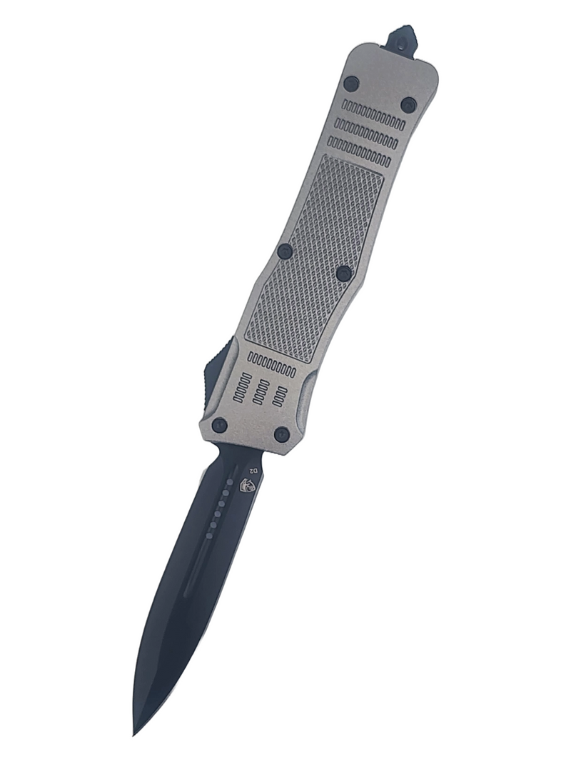Venom 4TR Silver Ghost Automatic OTF Knife - (Black Double Edge 3.40")