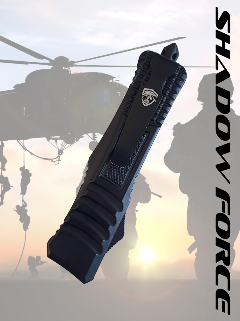 Venom 590 Shadow Force OTF Knife - Black (Black Drop Point 3.4")