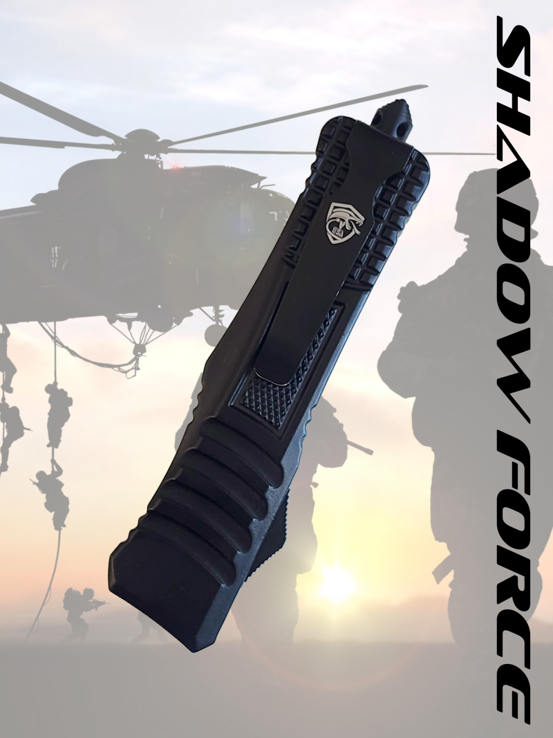 Venom 590 Shadow Force OTF Knife - Black (Black Double Edge 3.4").