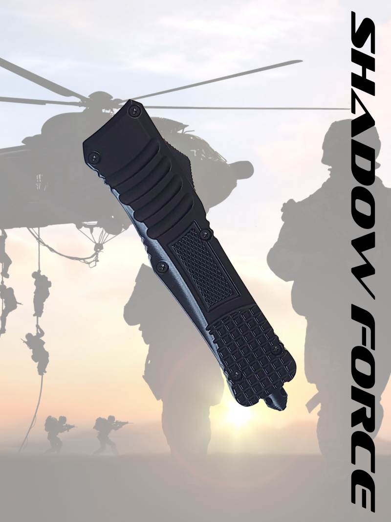 Venom 590 Shadow Force OTF Knife - Black (Black Tanto Par Ser 3.4")