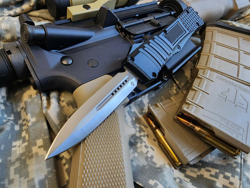 Venom 590 Shadow Force OTF Knife - Black (Satin Double Edge 3.4").