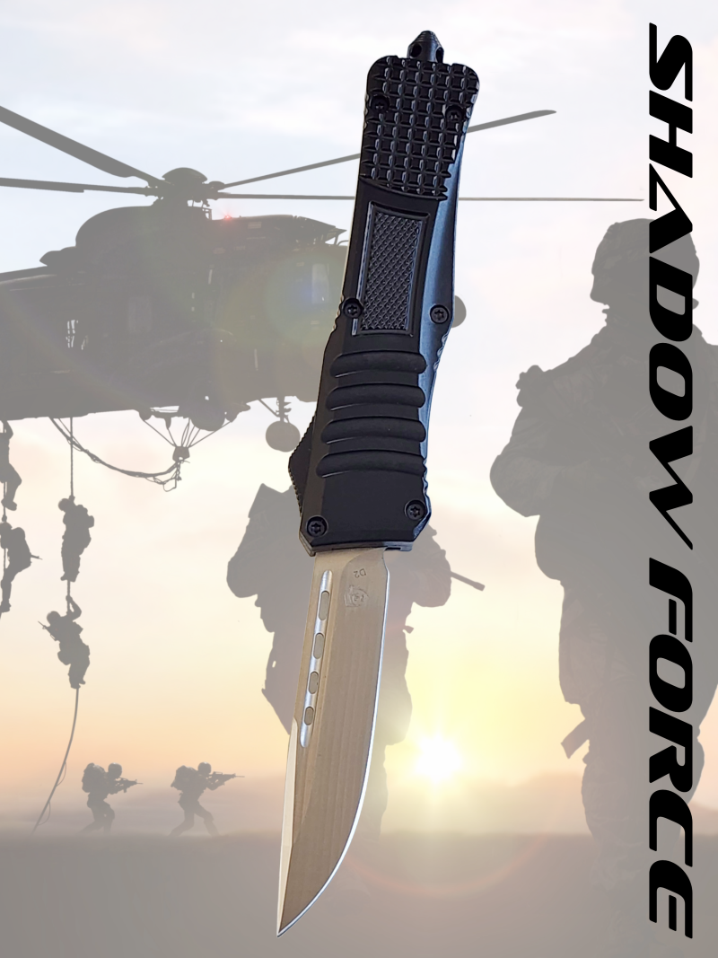 Venom 590 Shadow Force OTF Knife - Black (Satin Drop Point 3.4").