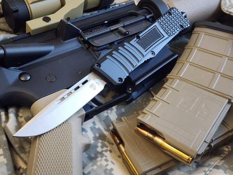 Venom 590 Shadow Force OTF Knife - Black (Satin Drop Point 3.4").