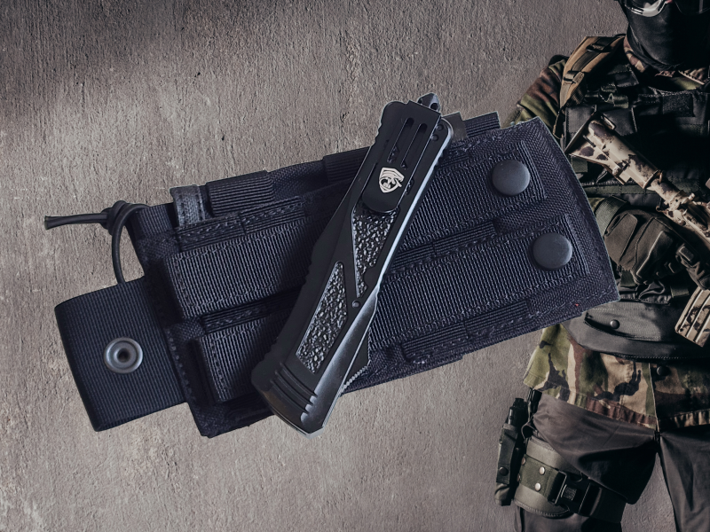 Venom BLACK OPS Automatic OTF Knife - Black (Double Edge 3.4"0.