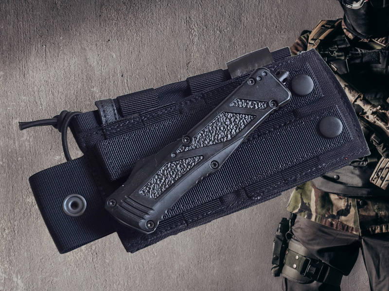 Venom BLACK OPS Automatic OTF Knife - Black (Double Edge 3.4"0.