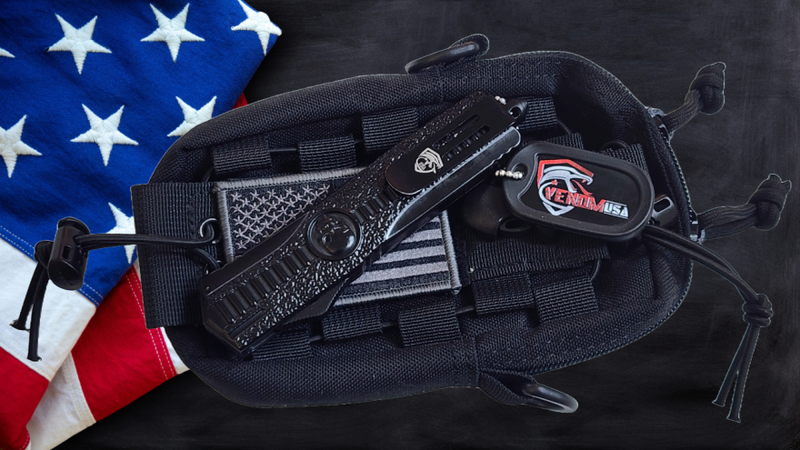 Venom Death Skull Automatic OTF Knife (Satin Double Edge 3.4")