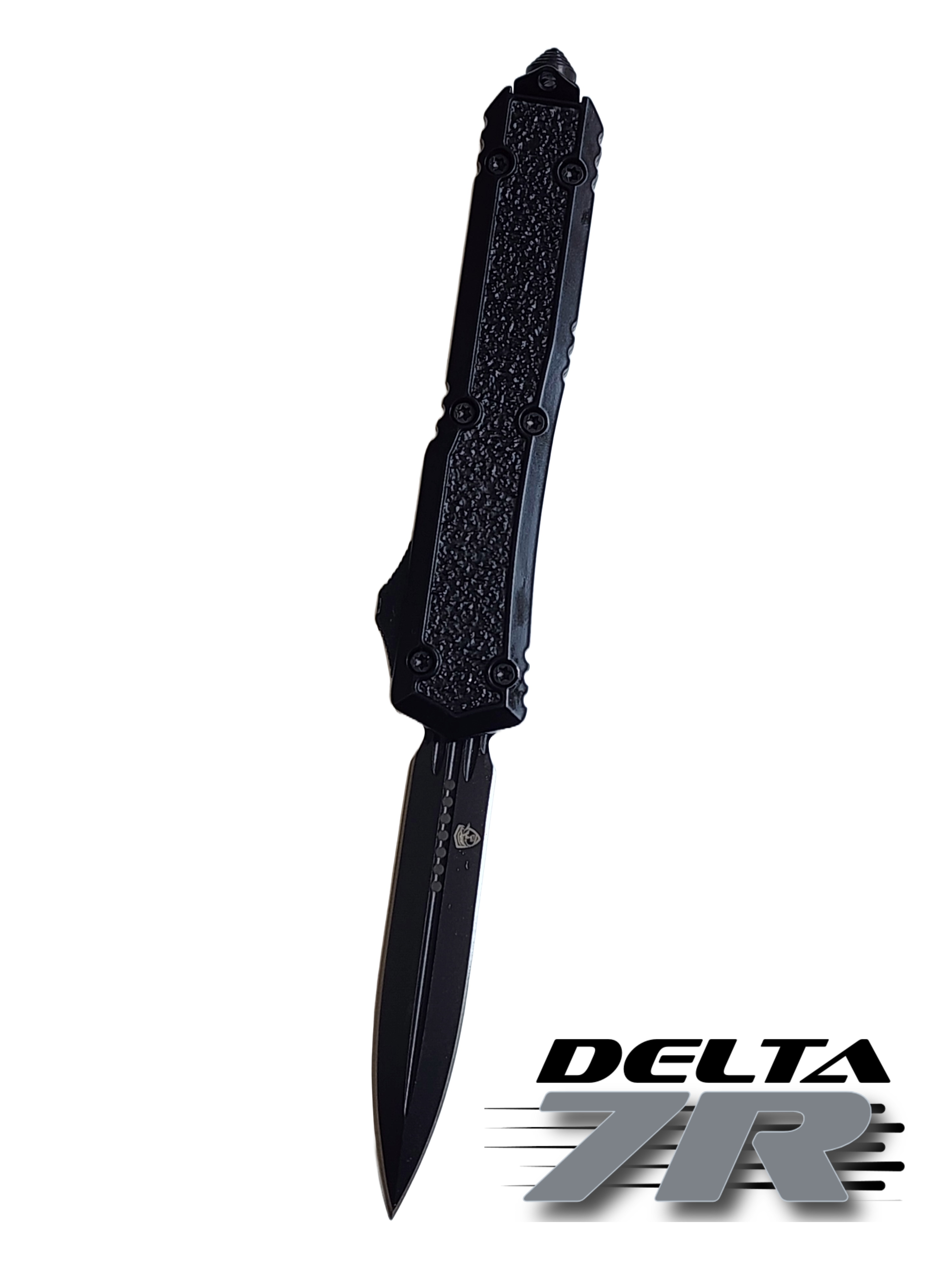 Venom Delta-7R Automatic OTF Knife - Black (Black Double Edge 3.35").