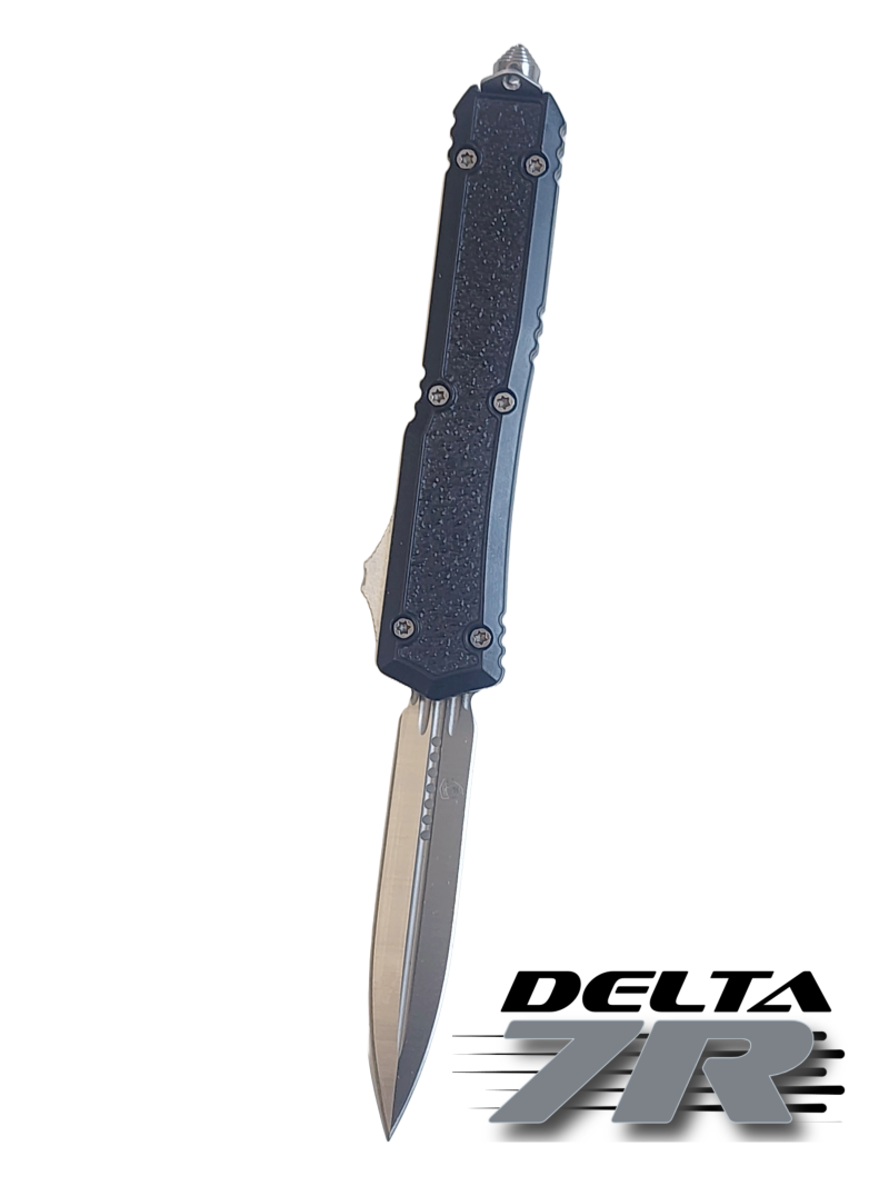 Venom Delta-7R Automatic OTF Knife - Black (Satin Double Edge 3.35").