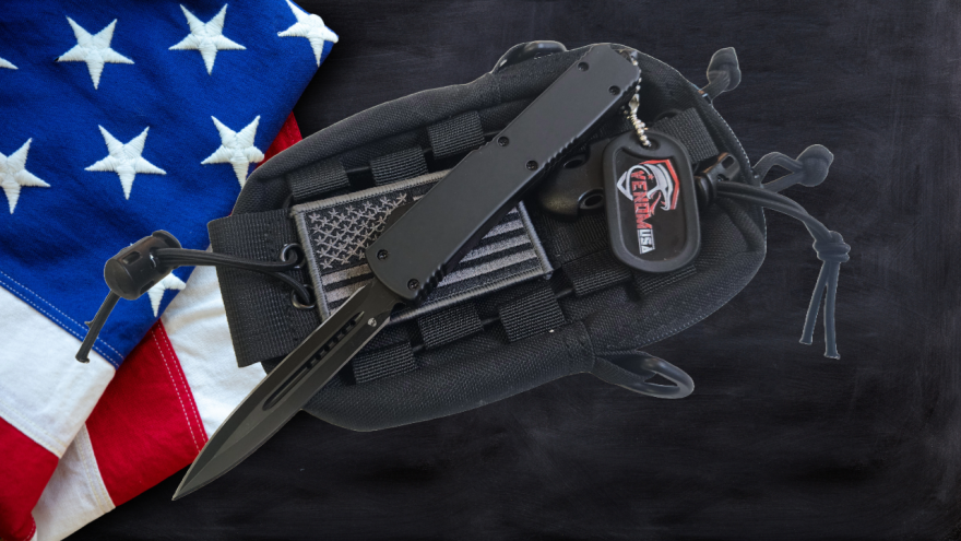 Venom Force 5 OTF Auto Knife - Black Out (Black Double Edge 3.25").