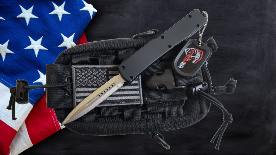 Venom Force 5 OTF Auto Knife - Black (Satin Double Edge 3.25").