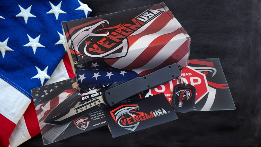 Venom Force 5 OTF Auto Knife - Black (Spartan 3.25").