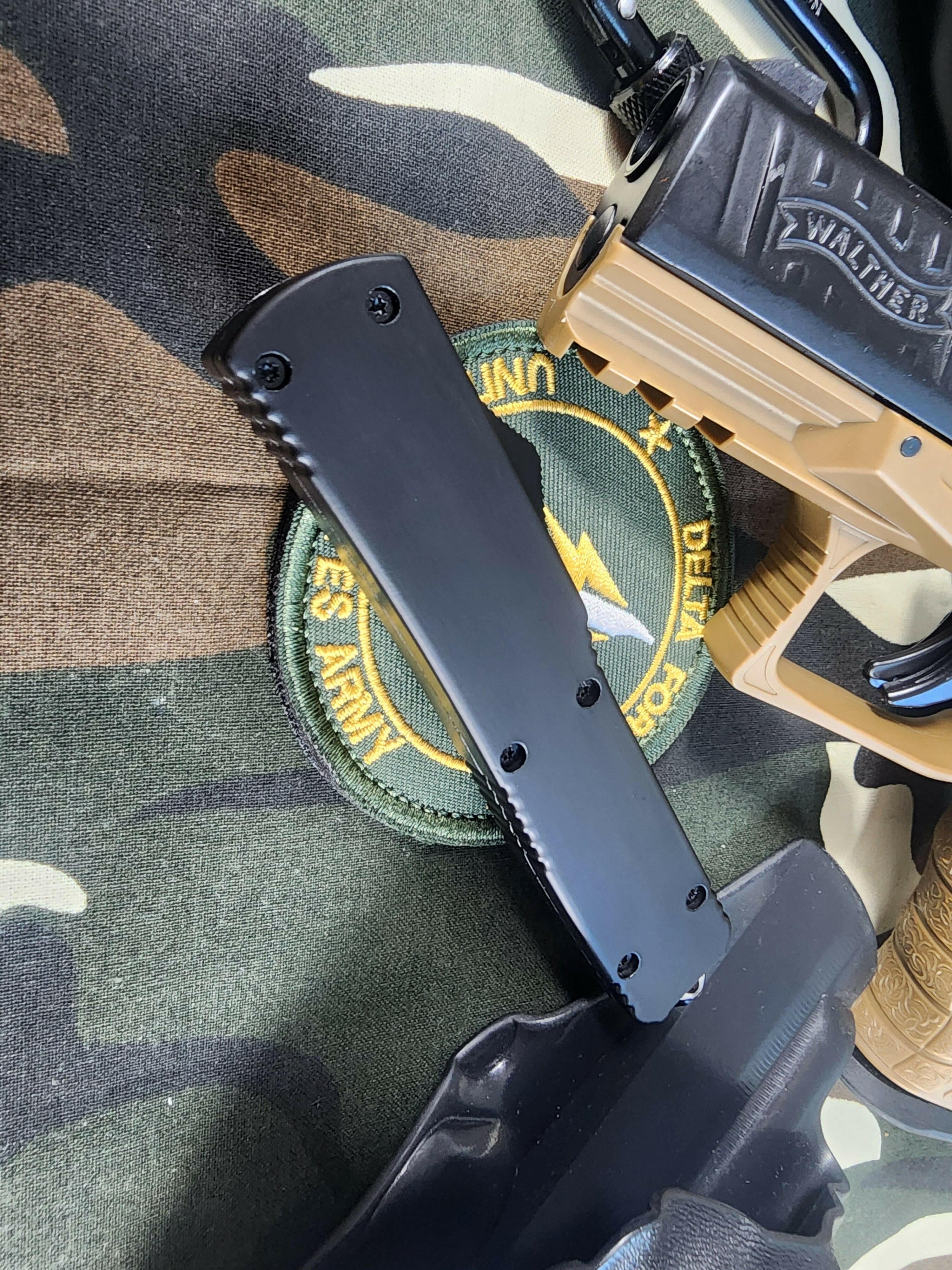 Venom Force 5 OTF Automatic Knife | Tactical Black | Satin Drop Point.